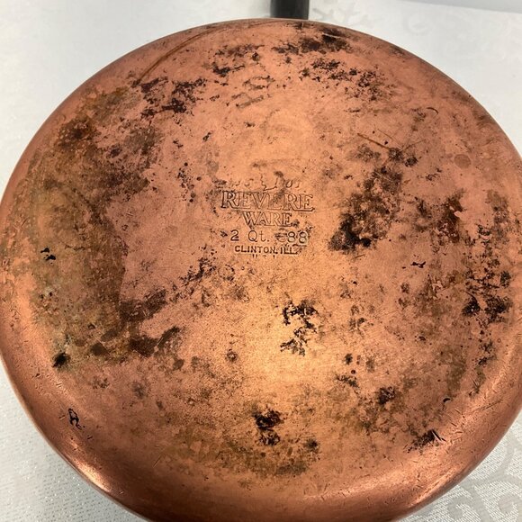 Revere Ware 2 Qt. #88 Stainless Steel & Copper Saucepot Black Handle - Picture 3 of 3